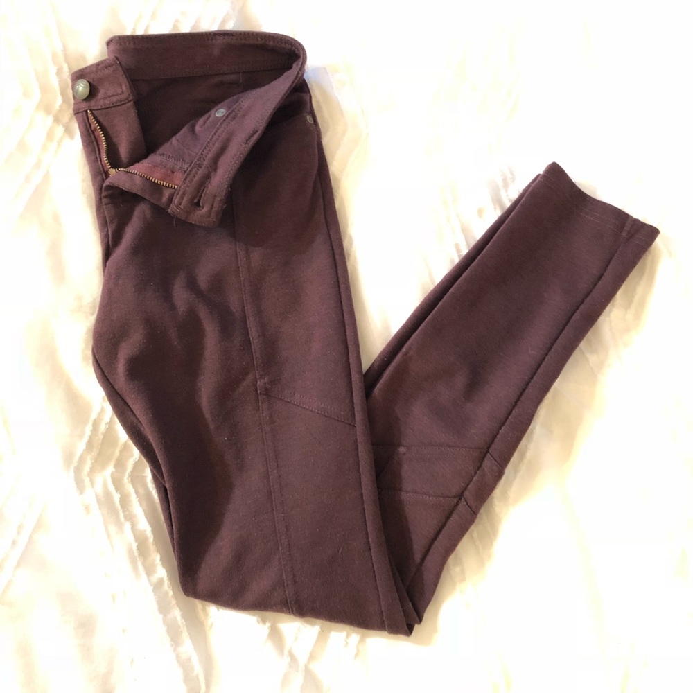 Free People Maroon Moto Pants
